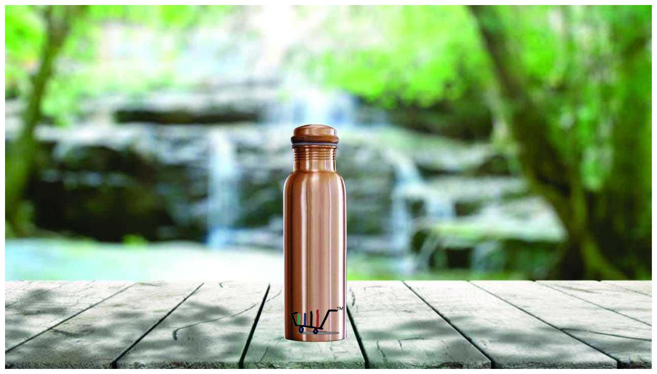 

ROYAL MERCHANT Copper Brown Water Bottle ( 1000 ml Set of 1 )
