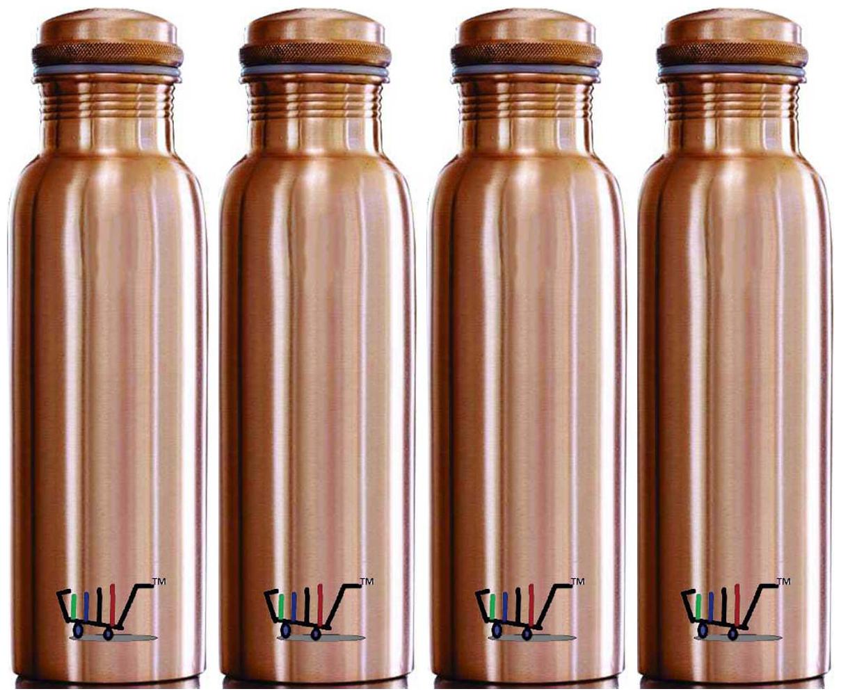 

ROYAL MERCHANT Copper Brown Water Bottle ( 1000 ml Set of 4 )
