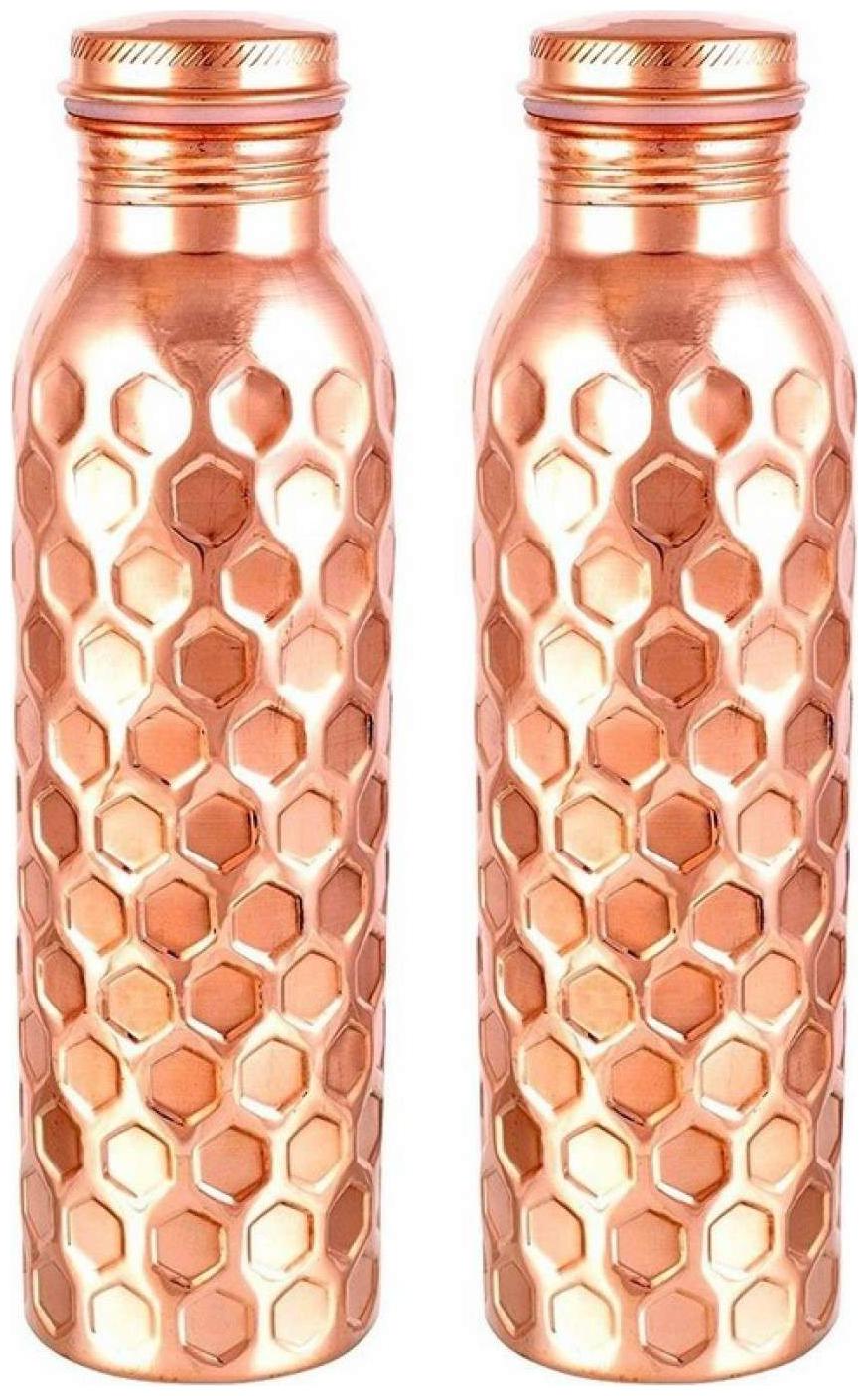 

ROYAL MERCHANT Copper Brown Water Bottle ( 1000 ml Set of 2 )