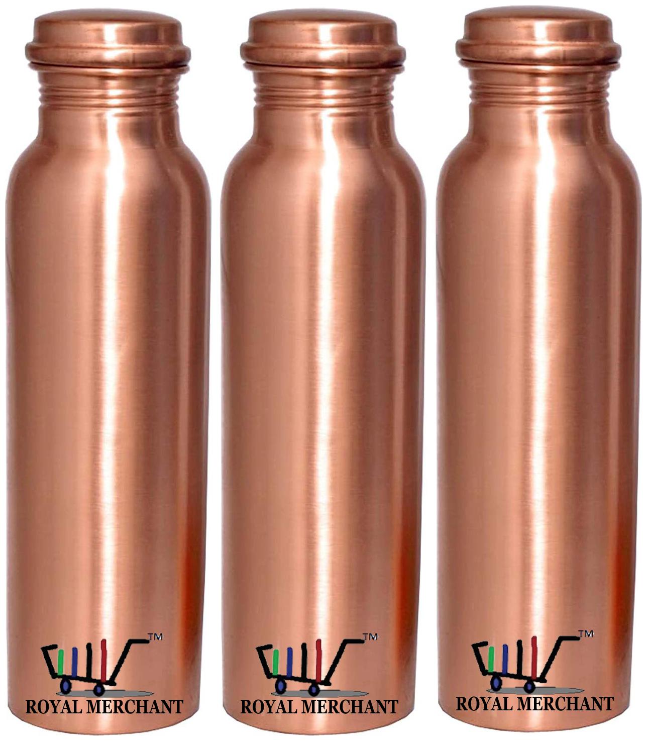 

ROYAL MERCHANT Copper Brown Water Bottle ( 1000 ml Set of 3 )