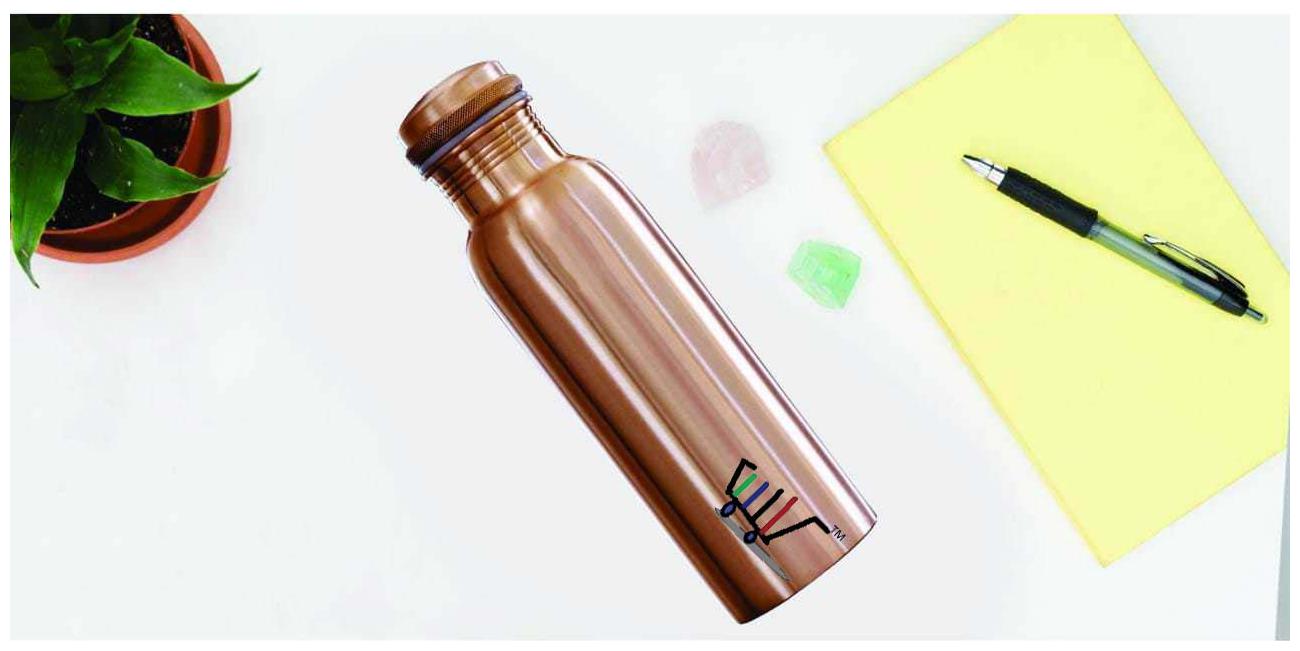 

ROYAL MERCHANT Copper Brown Water Bottle ( 1000 ml Set of 1 )