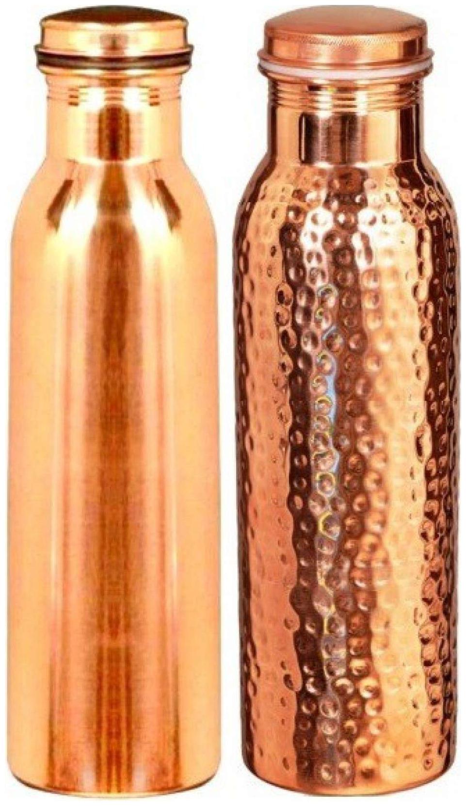

ROYAL MERCHANT Copper Golden Water Bottle ( 1000 ml Set of 2 )