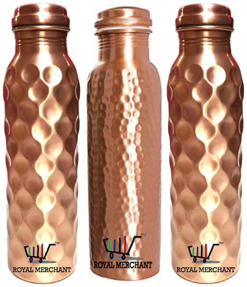 

ROYAL MERCHANT Copper Brown Water Bottle ( 1000 ml Set of 3 )