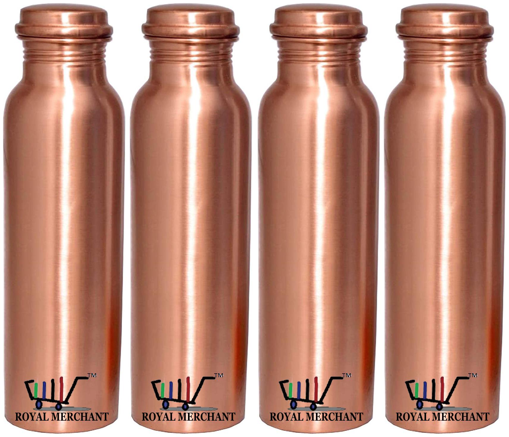 

ROYAL MERCHANT Copper Brown Water Bottle ( 1000 ml Set of 4 )