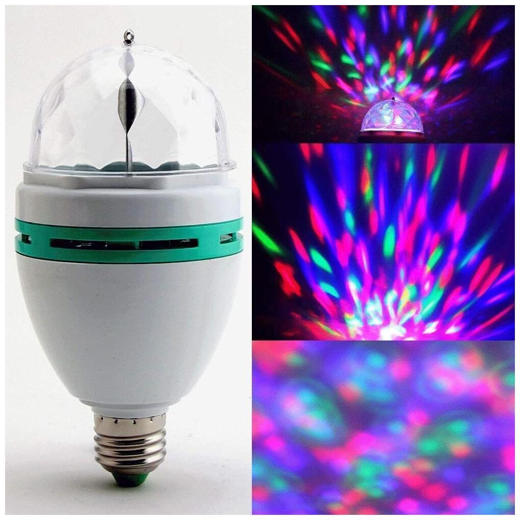 

ROYALDEALSHOP LED Metal Crystal Rotating Bulb Magic Disco Light Party Lamp Decoration Light disco light led disco light bulb disco led light for home