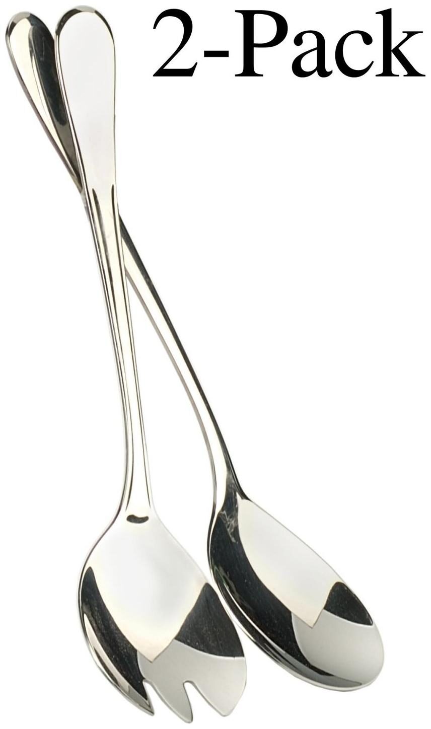 

RSVP Monty s Salad Servers Spoons Endurance Stainless Steel Table Tongs (2-Pack)