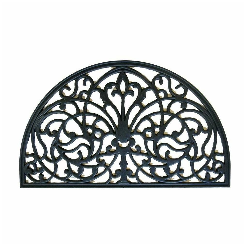 

Rubber-Cal Serene Garden Rubber 18 x 30 Half Moon Doormat Black