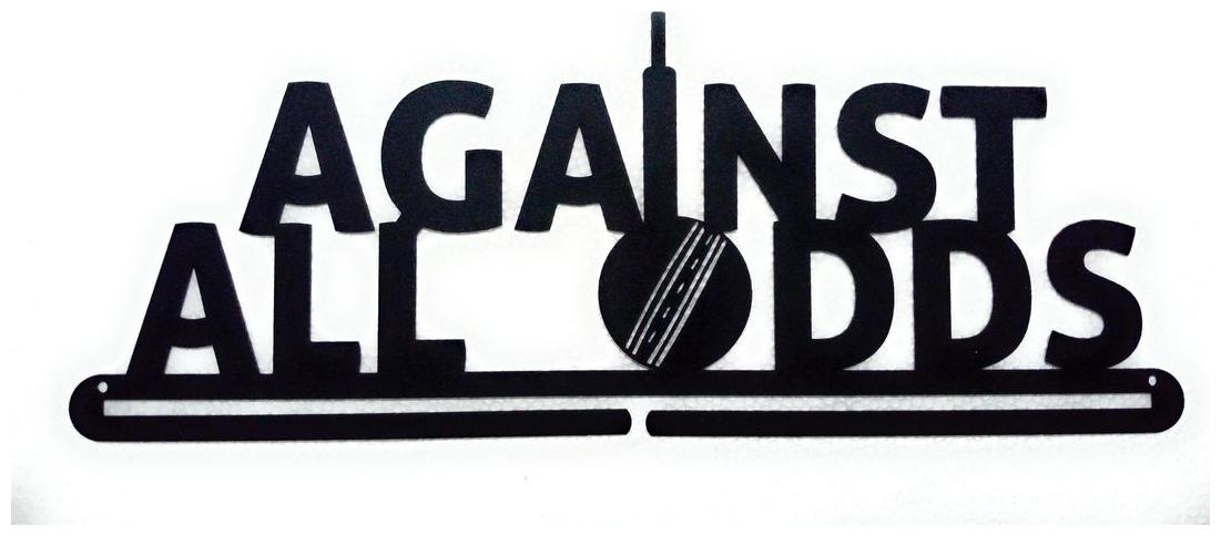 

RUNWYND Against All Odds - Cricket Medal Hanger - Black