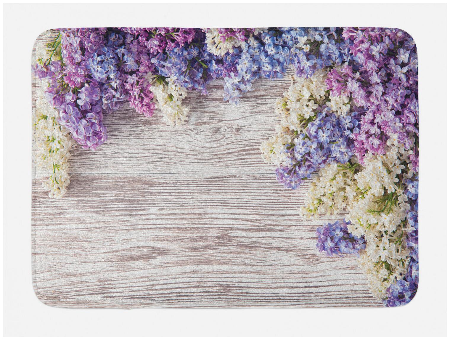 

Rustic Bath Mat Lilac Flowers Bouquet Non-Slip Plush Mat 29 5 X 17 5 Inches