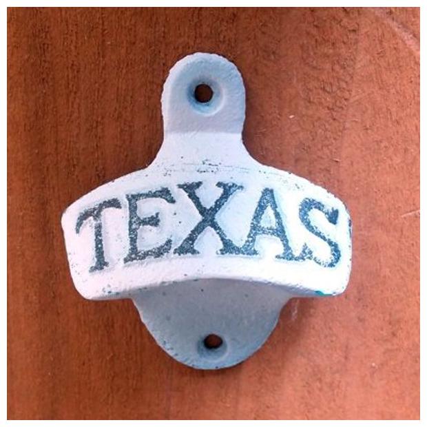 

Rustic Cast Iron TEXAS Wall Mount Beer Bottle Opener (White)