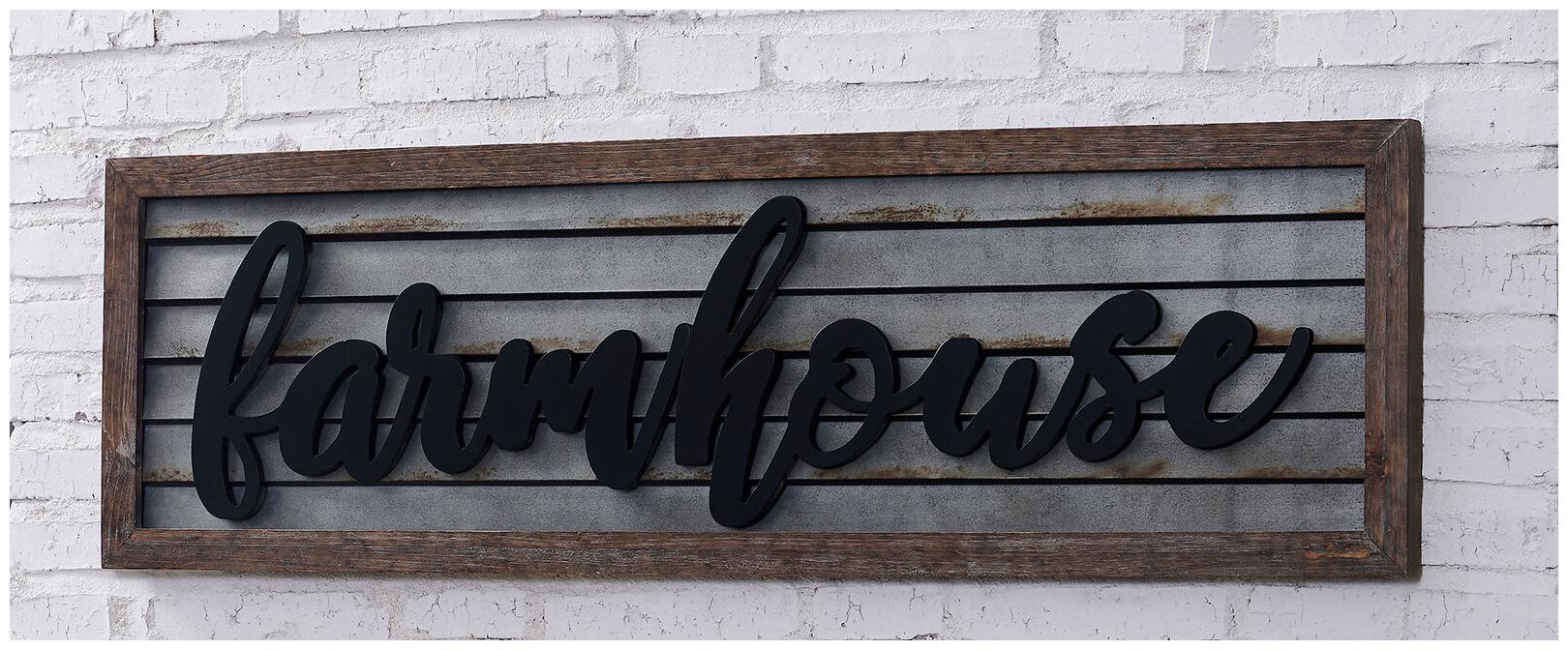 

Rustic Farmhouse Wall Decor Hanging Sign Wood Galvanized Metal 40 L Home Plaque