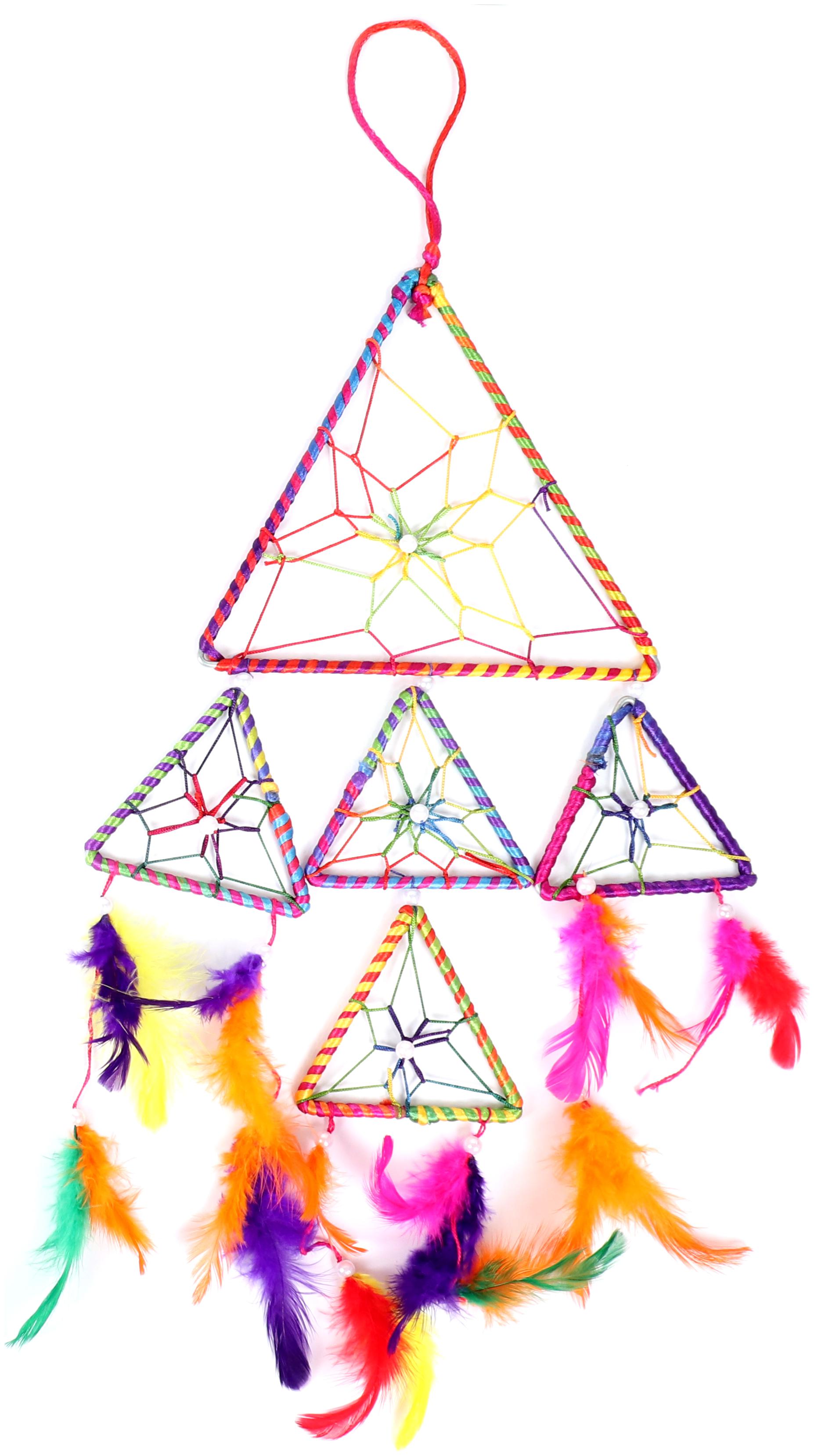 

Ryme Beautiful 5 Triangles Shape Multi Color Dream Catcher Wall Hanging For Home Office