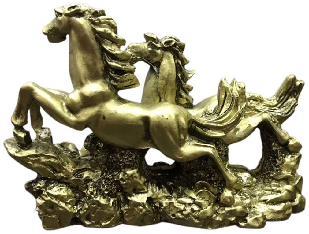 

Ryme Brass Showpiece Running Horses for Positive Energy 10Cm