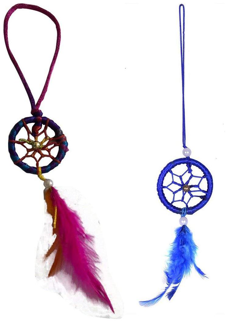 

Ryme Car Hanging Decor 1 inch Small Dream Catchers Combo Set - (Blue Multi)