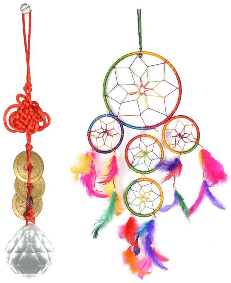 

Ryme Combo Lucky Coin Hanging Crystal Ball with Ring Dream Catcher Combo