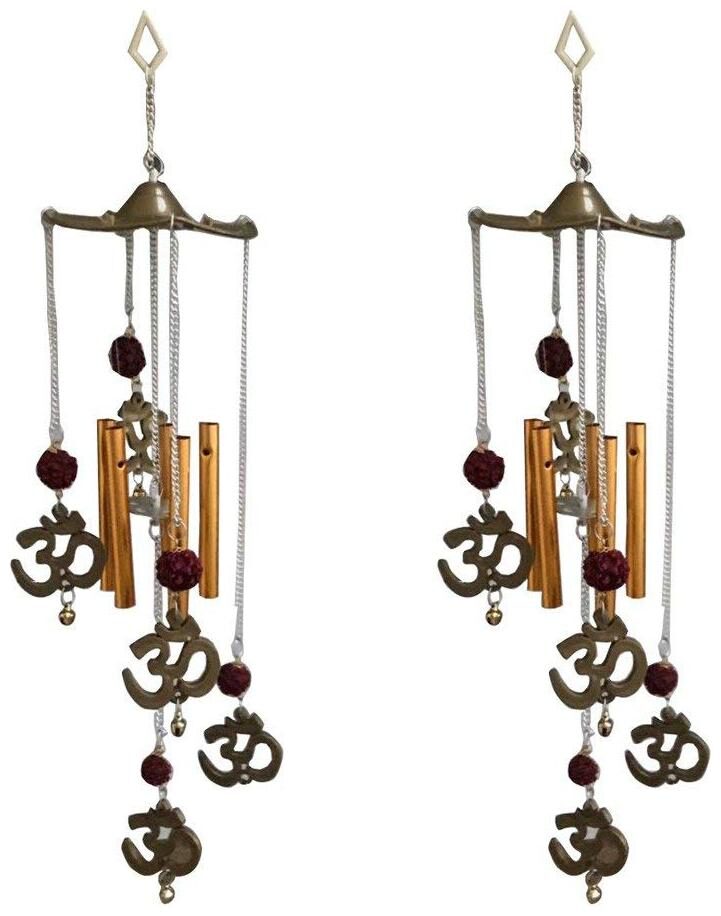 

Ryme Combo of Two Feng Shui Om Rudraksha Wind Chimes
