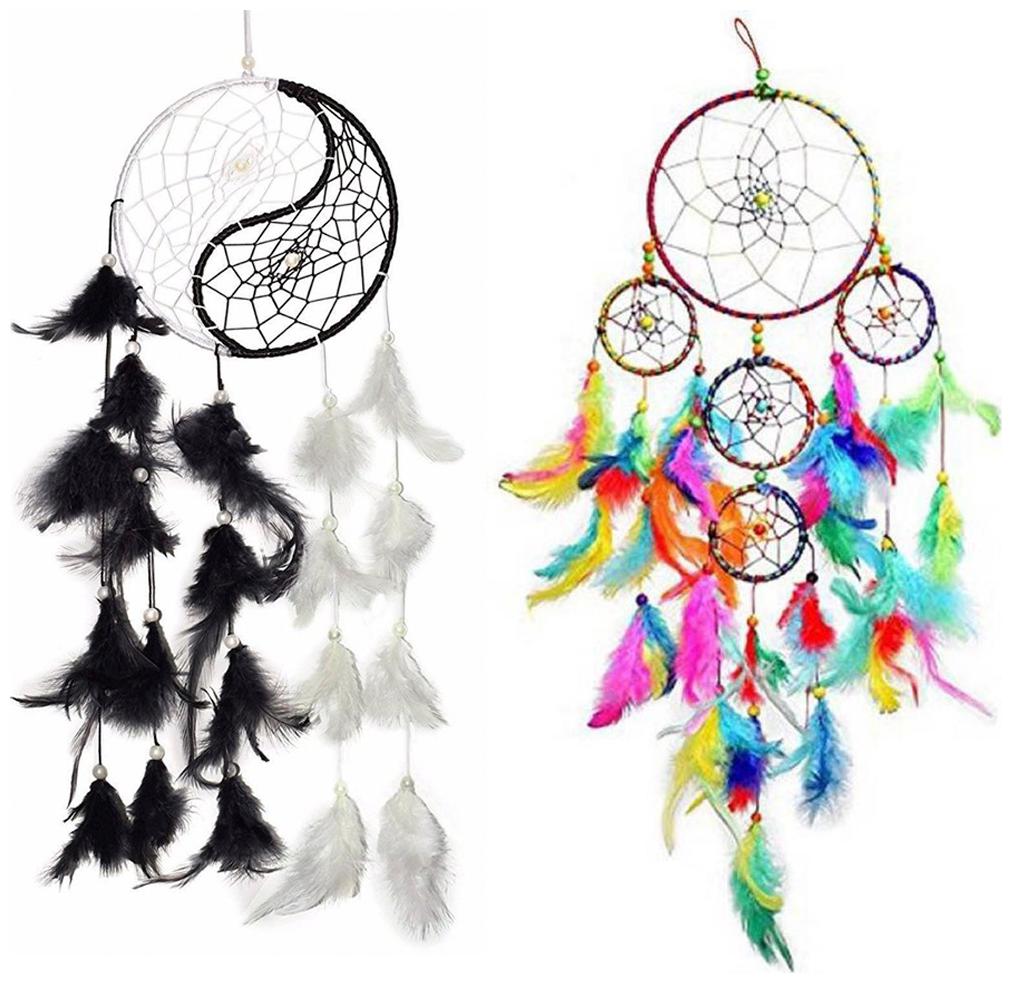 

Ryme Combo Of Ying Yang Dream Catcher Five Rings Multi Dream Catcher Attract Positive Dreams