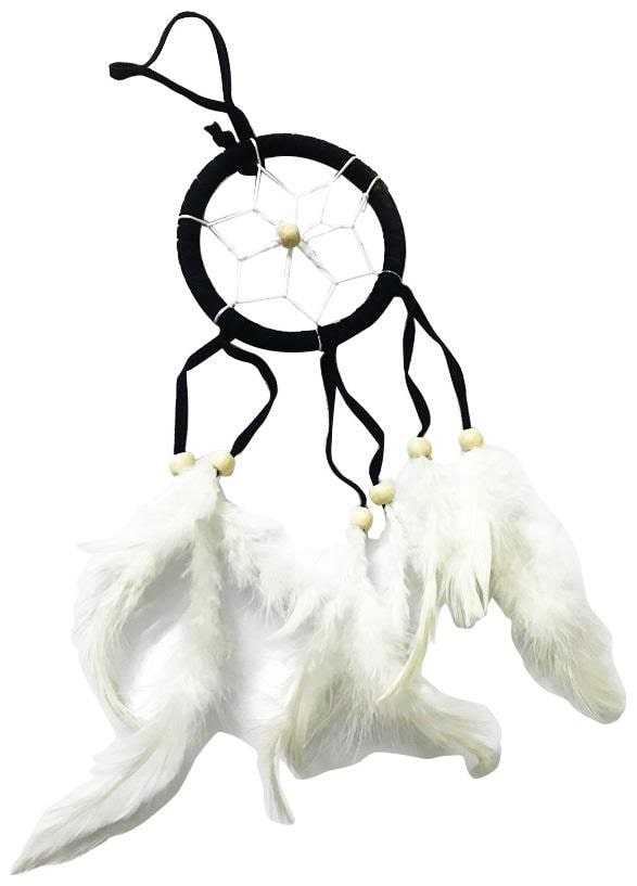 

Ryme Dream Catcher Wall Hanging for Positive Energy and Protections for Cars Windows Cradle Wall Hanging - Silk Windchime (White Black)
