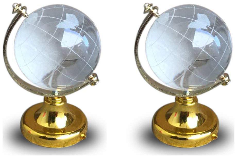 

Ryme Feng Shui Crystal World Globe for Good Luck Success Prosperity - Combo