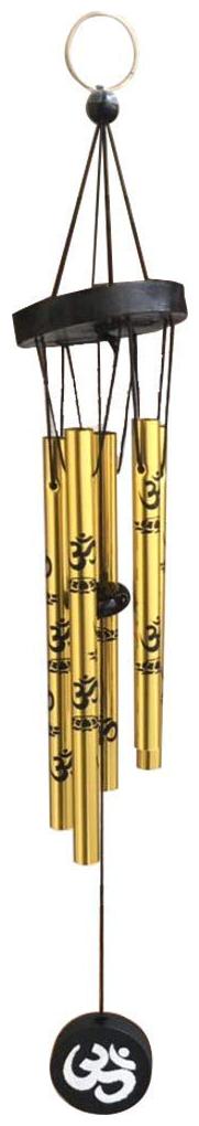 

Ryme feng Shui Golden Om Wind Chime Five Pipes
