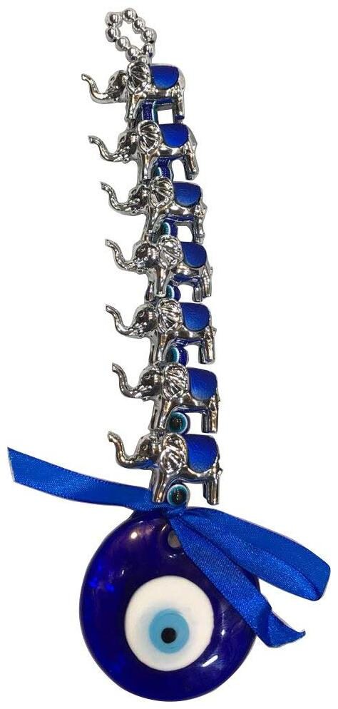 

Ryme Feng Shui Evil Eye Protection with 7 Elephants for Wall Car Hanging