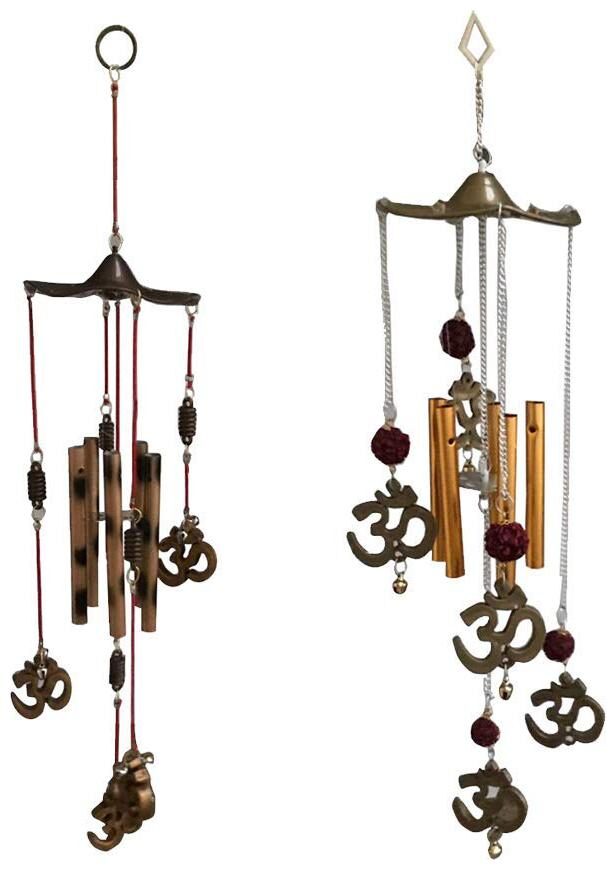 

Ryme Feng Shui Combo of 5 Pipes Om Wind ChimesAnd Rudhraksha Om Wind Chime