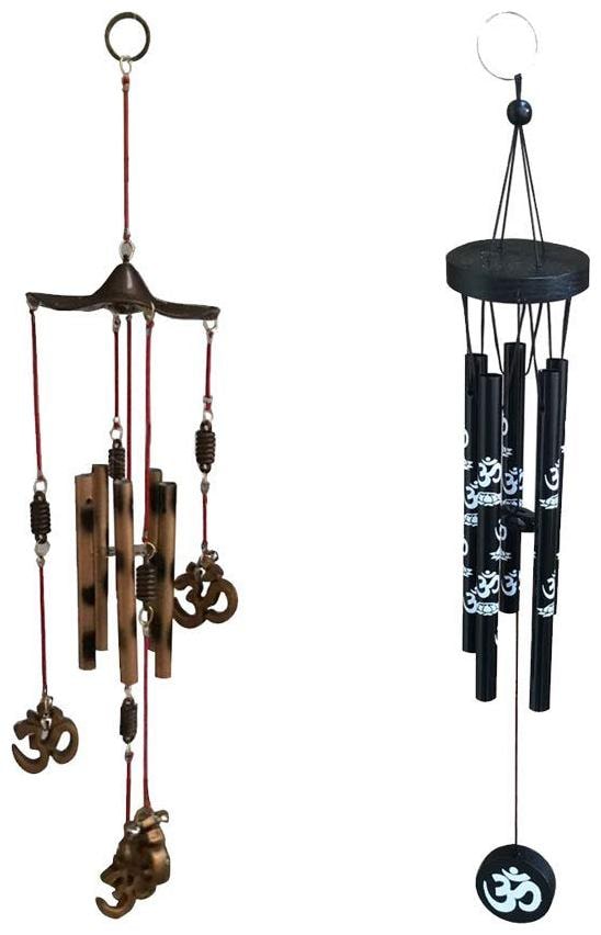 

Ryme Feng Shui Combo of Om Wind Chimes and Om Wind Chime with Black 5 Pipes