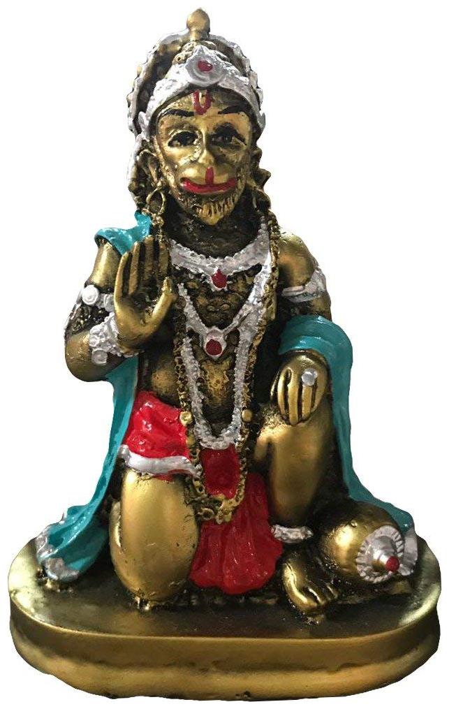 

Ryme Lord Hanuman Sitting Idol Statue for Home Car Dashboard