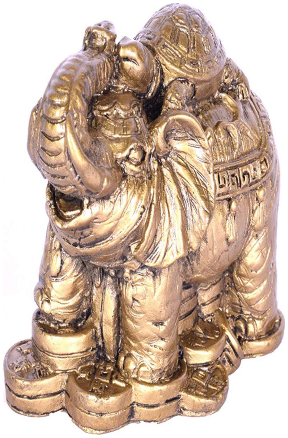 

Ryme Showpiece Tortise on Elephant Made of Marble Polyresin