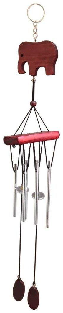 

Ryme Shui Wooden Elephant Wall Hanging Metal Wind Chime for Home Good Luck