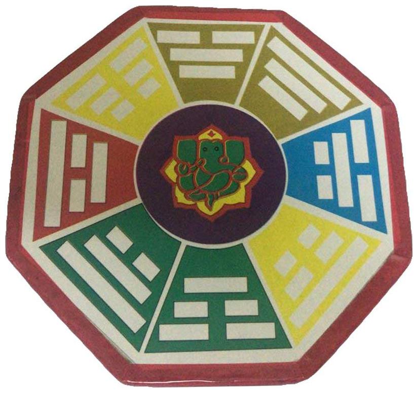 

Ryme Wall Hanging 5 inch Ganesha Traditional Chinese Feng Shui Bagua Mirror