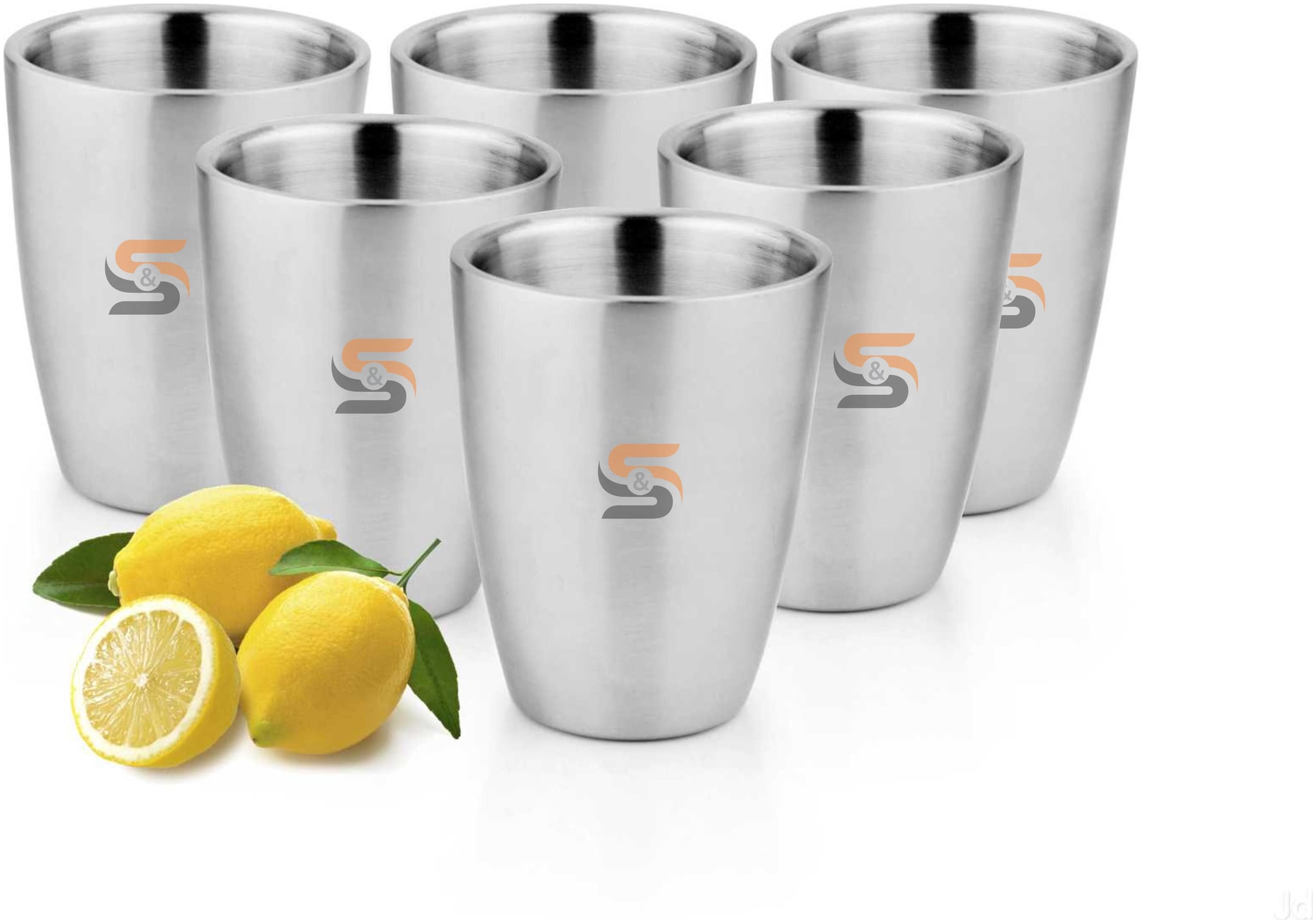 

S S Stainless Steel Double Wall Insulated Glass Set of 6 pcs (Capacity 200ml Each)