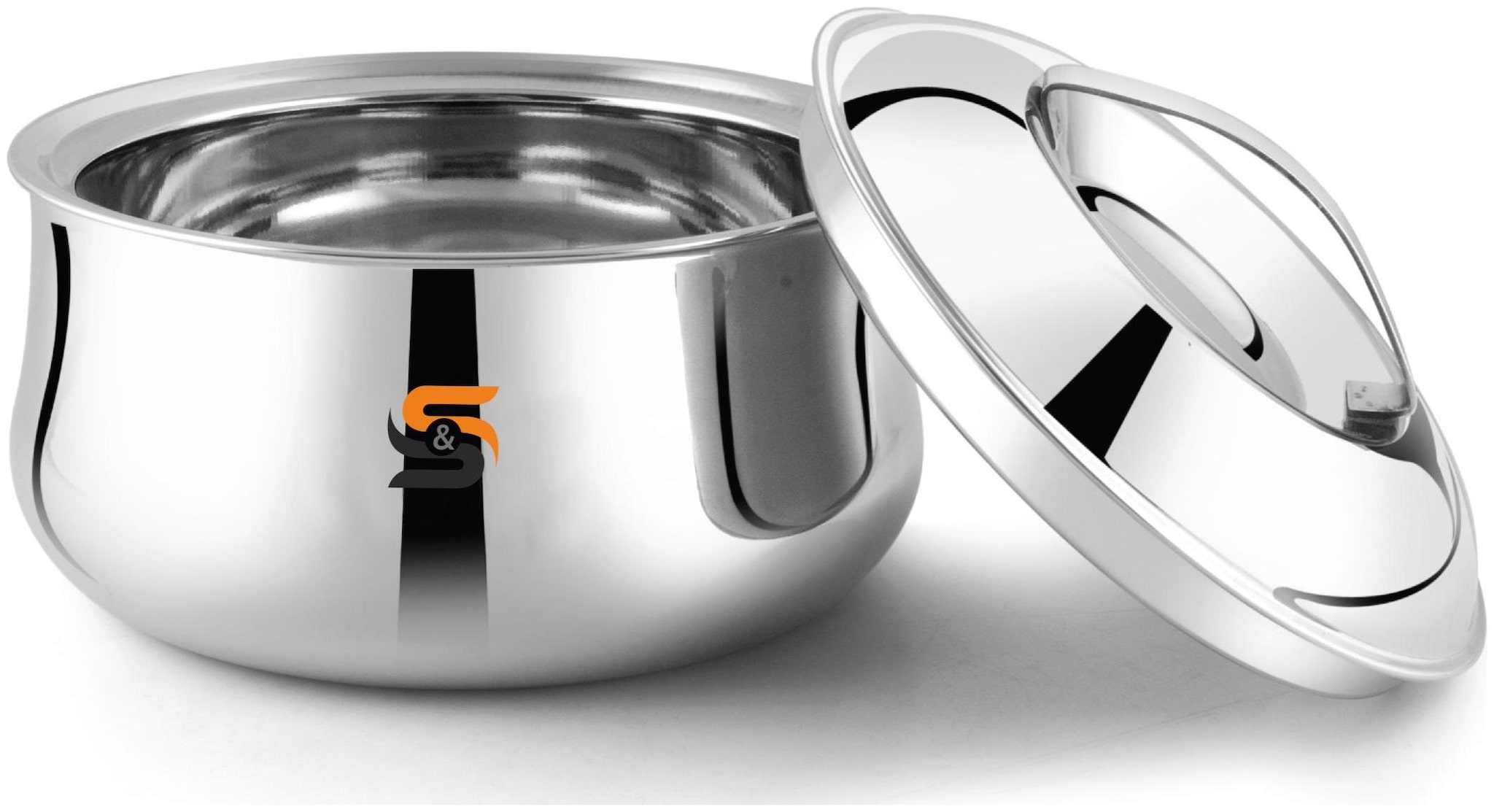 

S S Stainless Steel Double Walled Insulated Casserole HOTPOT (Round 1x2000ml)
