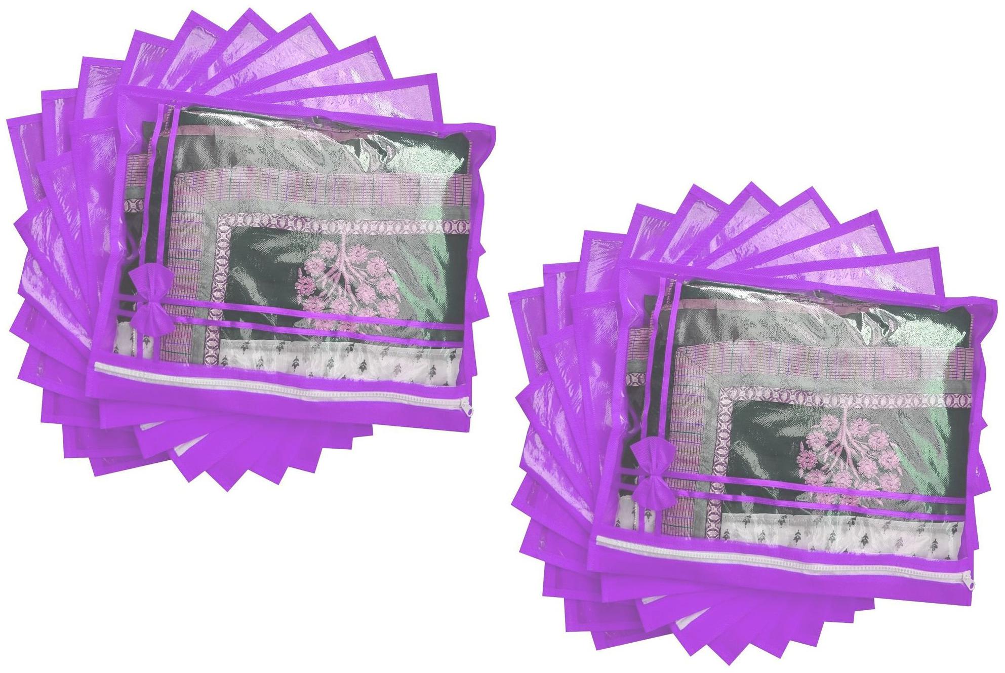 

S4S 20 Piece Non Woven Single Saree Cover (Purple)
