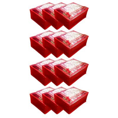 

S4S Non Woven Saree Cover Wardrobe Organiser Regular Clothes Bag (Set of 12 Red)