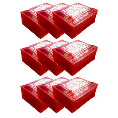 

S4S Non Woven Saree Cover Wardrobe Organiser Regular Clothes Bag (Set of 9 Red)