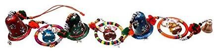 

SAARTHI Rajasthani Handicraft Ganesha Wall Door Hanging toran Showpiece Figurine Metal Tapestry Artificial Beads for Home D cor (Set of 2 Hangings)