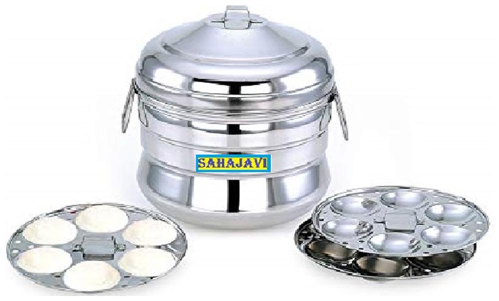 SAHAJAVI TRADITIONAL IDLY POT / IDLY PAANAI / IDLI MAKER BIG Induction Standard Idli Maker 3 Plates , 18 Idlis