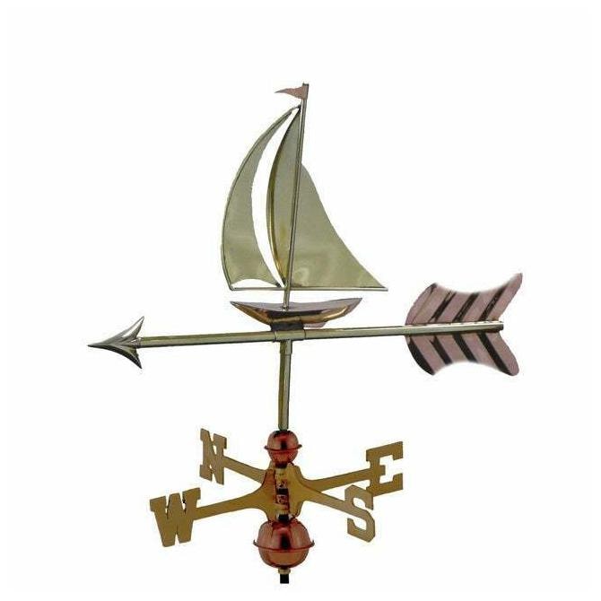 

Sailboat Pure Copper Garden Weathervane with Garden Pole by Copper
