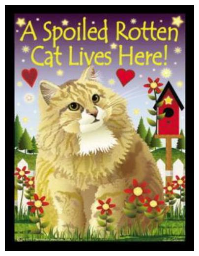 

SALE Jeremiah Junction Spoiled Rotten Cat Large REFRIGERATOR MAGNET (NEW)