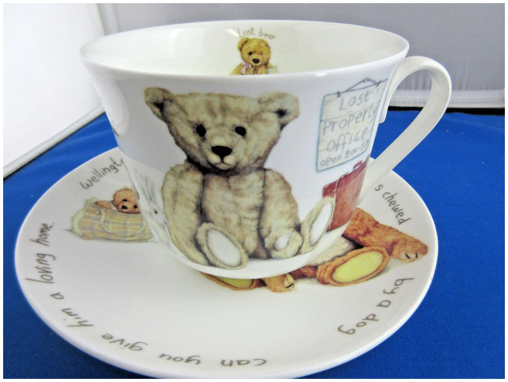 

SALE LOST BEARS BREAKFAST CUP SAUCER MADE IN ENGLAND BY ROY KIRKHAM