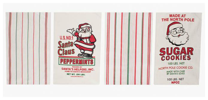 

SALE PRICED Moda Home Santas Flour Sack Towel Set of 4 961-118 In Cloth Bag