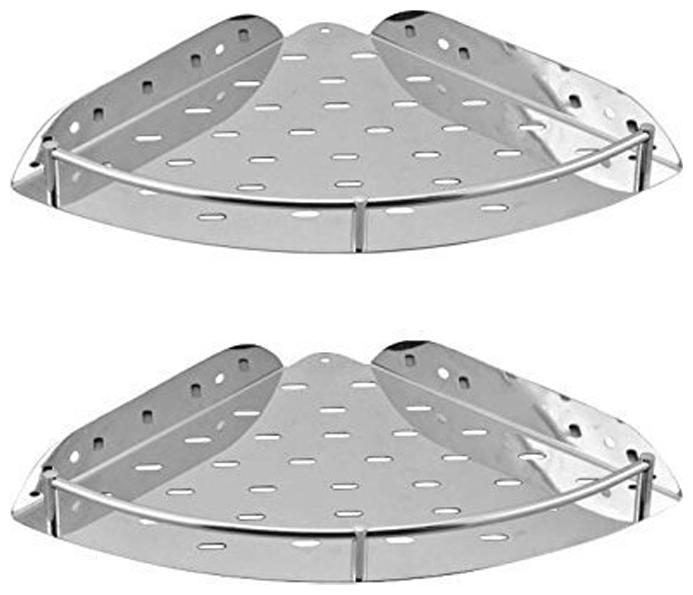 

Salonica Bath over the corner shelves stainless Stainless Steel 10 inch Sliver color Set of 2 pcs