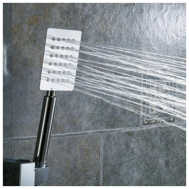 

Salonica Brass Hand Shower overhead Square Designed Silver Color