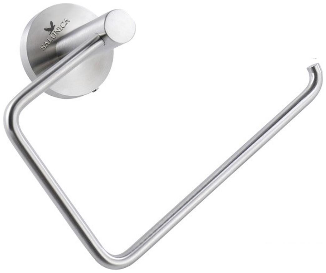 

Salonica Half Towel Ring Holder Modern Bath Towel Stand Stainless Steel Sliver Shine(Concealed- L Key) Towel holder