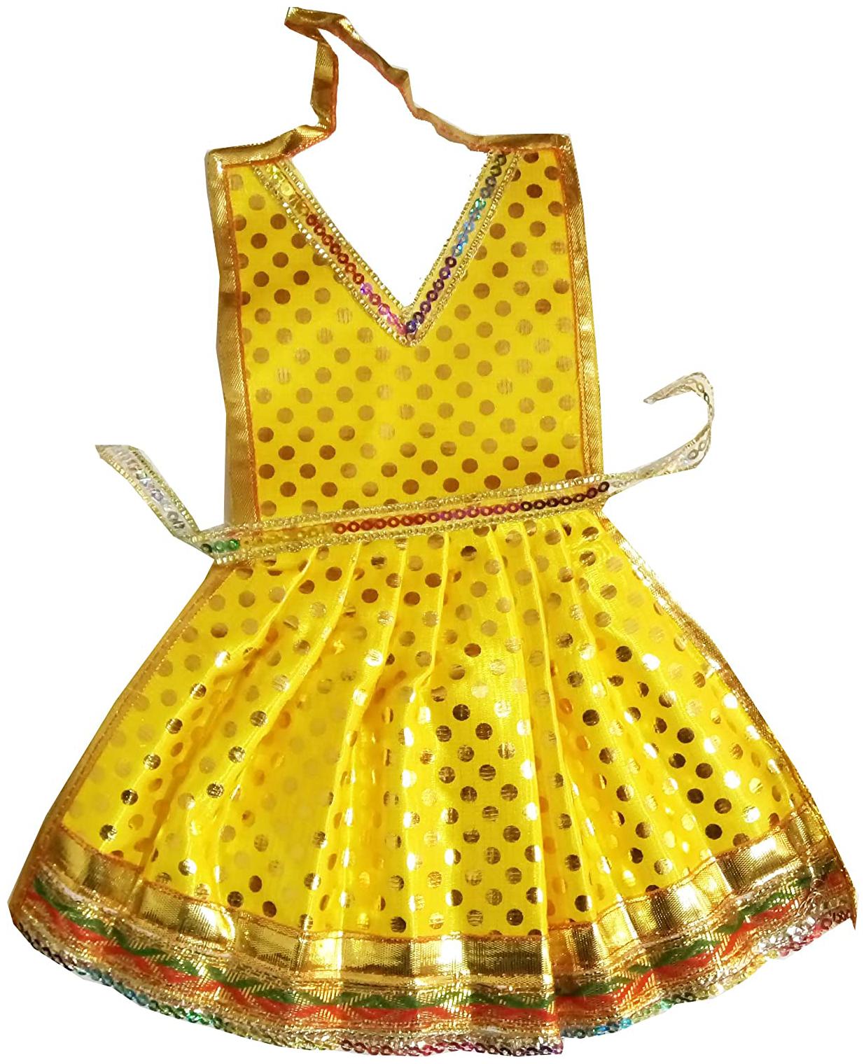 

Salvus App Solutions Beautifully Handmade Yellow Golden dot Color Davi Vastra- 15 Inches