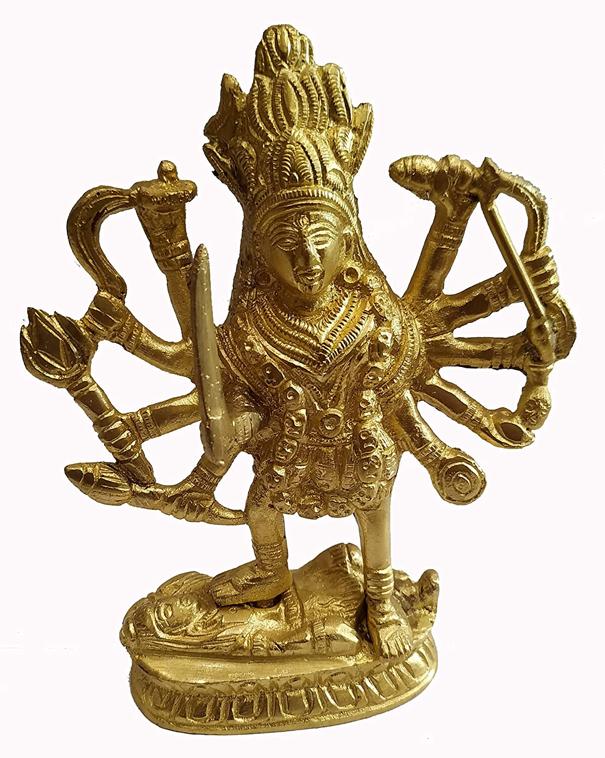 

Salvus App Solutions Brass Kali Mata Statue Murti Idol For Pooja 400 Gm- 5 5 X 2 8 X 1 8 inch