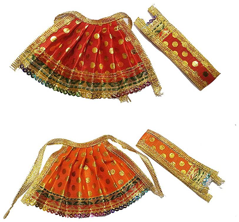 

Salvus App Solutions Fabric Beautifully Handmade Devi Durga Ji Vastra Dress -Set Of 2
