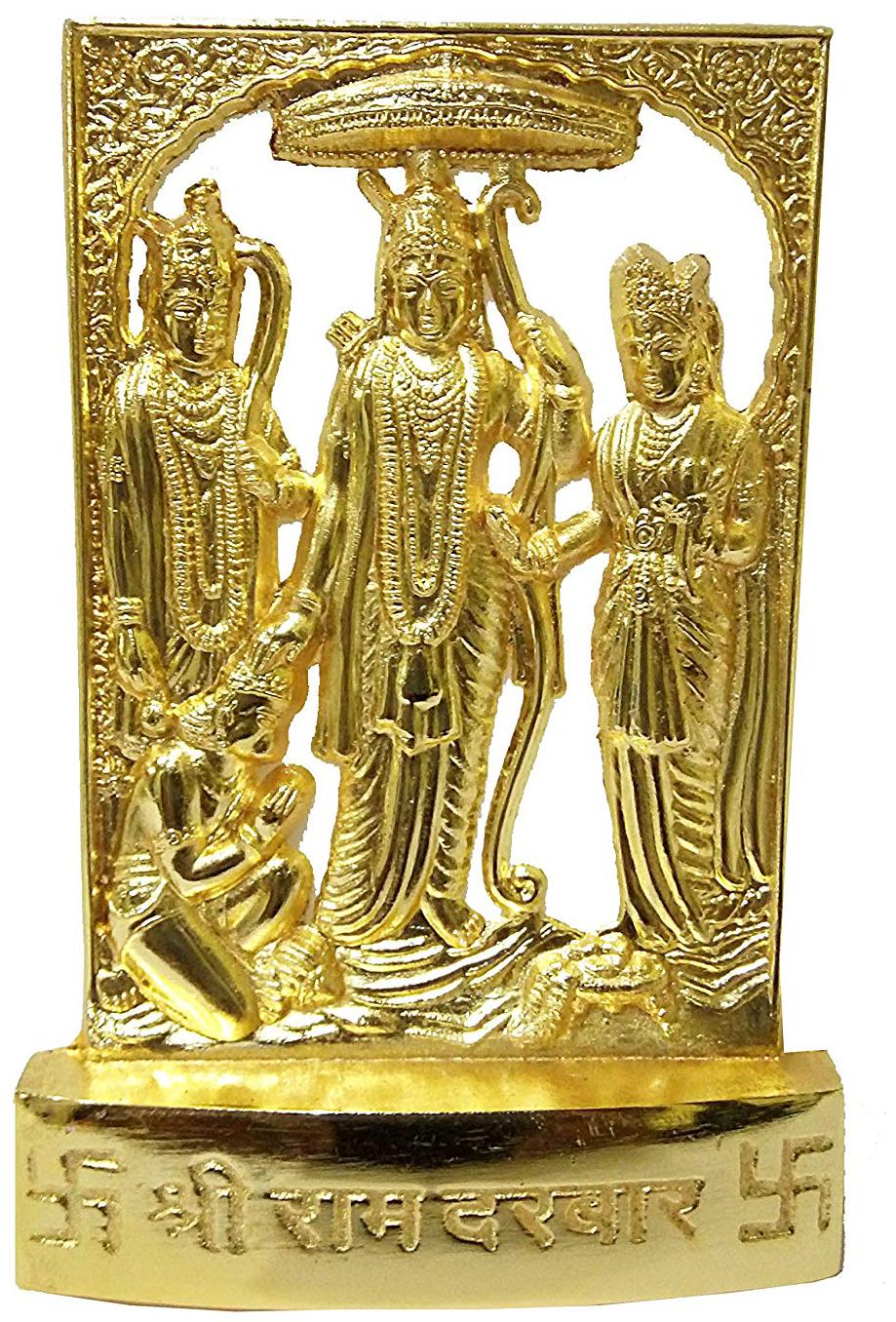 

Salvus App SOLUTIONS Brass Ram Darbar Hanuman Sita Laxman Idol (Big 4inch)