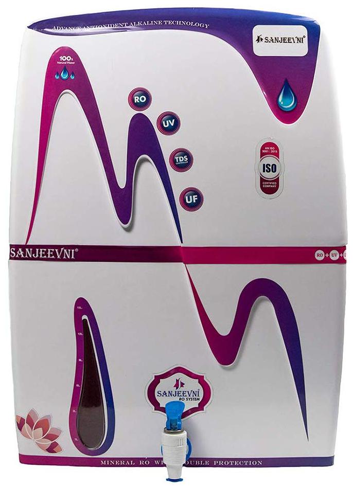 

Sanjeevni RO UV UF Mineral Bio-Alkalane TDS Adjuster Pre Filter 14 Stage Fully Automatic RO Water Purifier with 15 Litre Storage